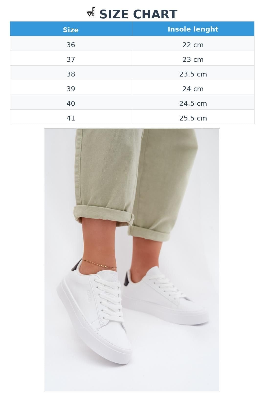 Love Lace Love Lace Women's Big Star Low Cut Sneakers with HIPOLY Insole Breathable in White - 4