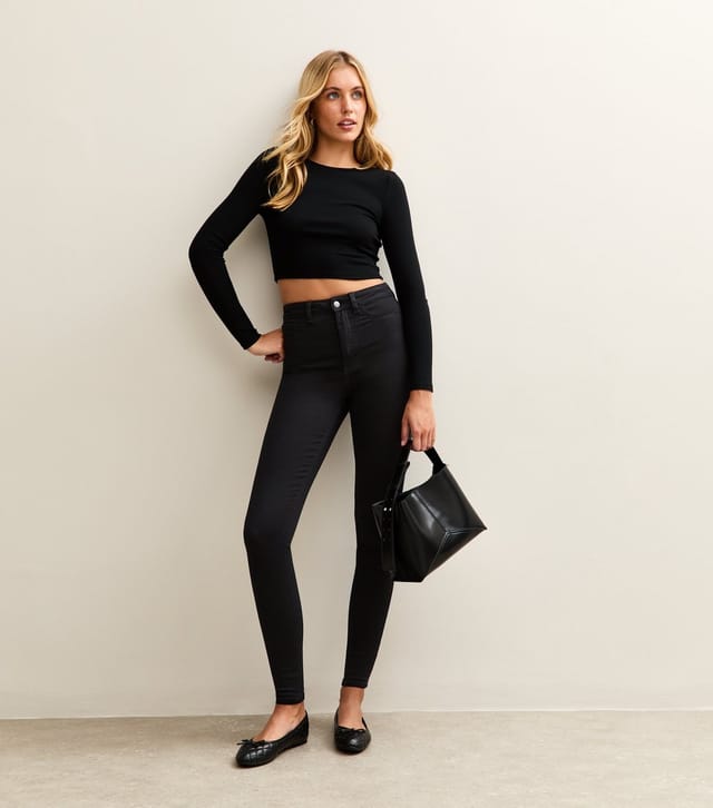 New Look Women's Stay Tall Black High Waist Hallie Super Skinny Jeans New Look - 3