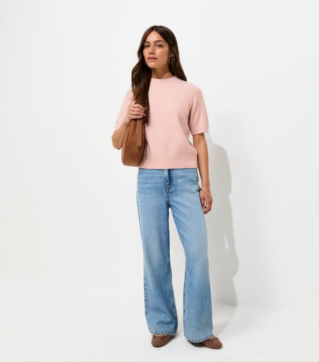 New Look Women's Petite Light Pink Knitted Short Sleeve Top New Look - 3
