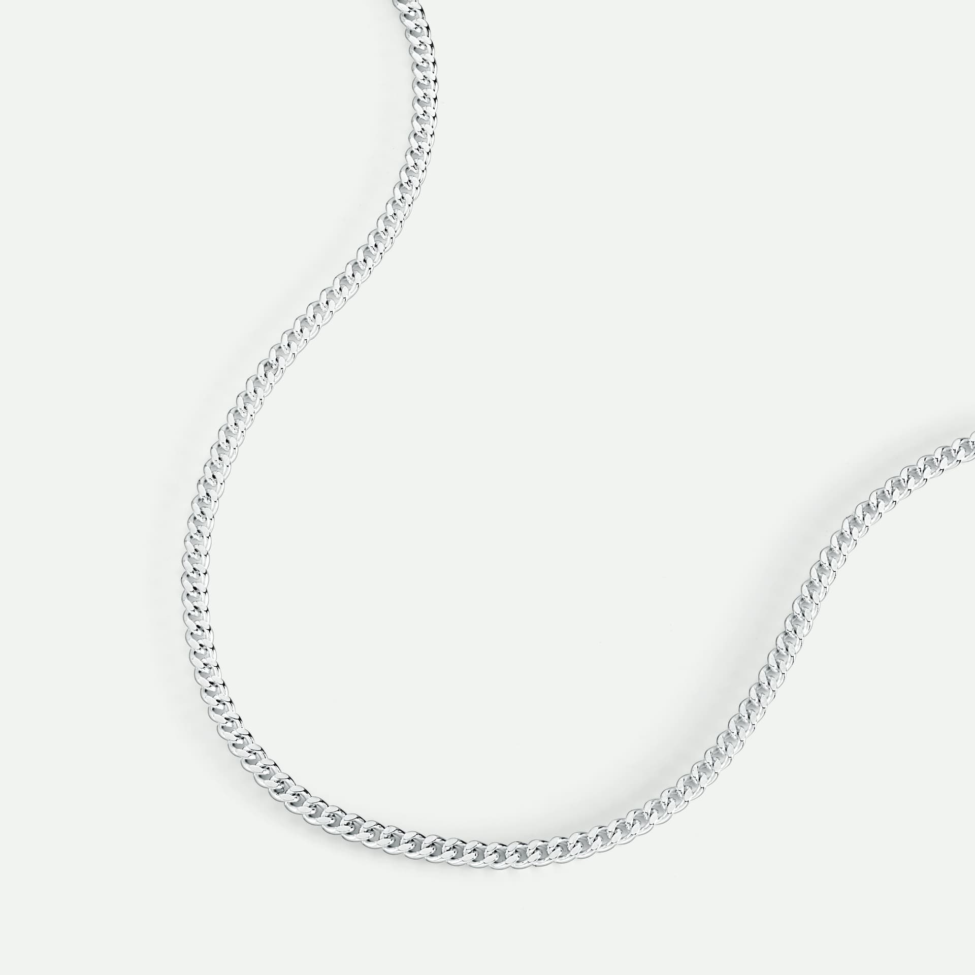 The Fine Collective The Fine Collective Silver Curb Chain Necklace 18 Inch
