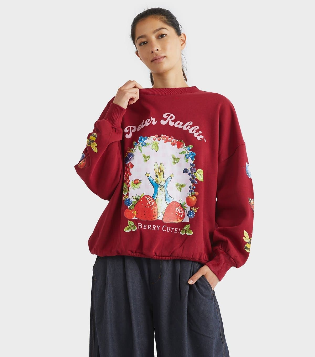 Skinnydip Women's Red Peter Rabbit Print Sweatshirt Skinnydip New Look