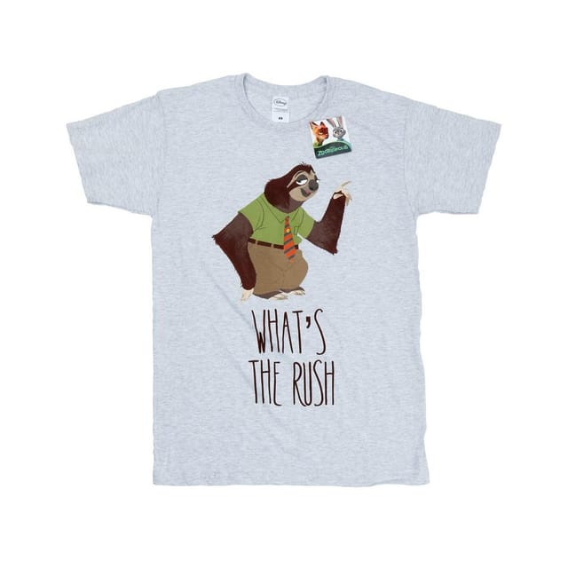 Zootropolis Zootropolis Men's What´s The Rush Cotton T-Shirt in Grey - 2