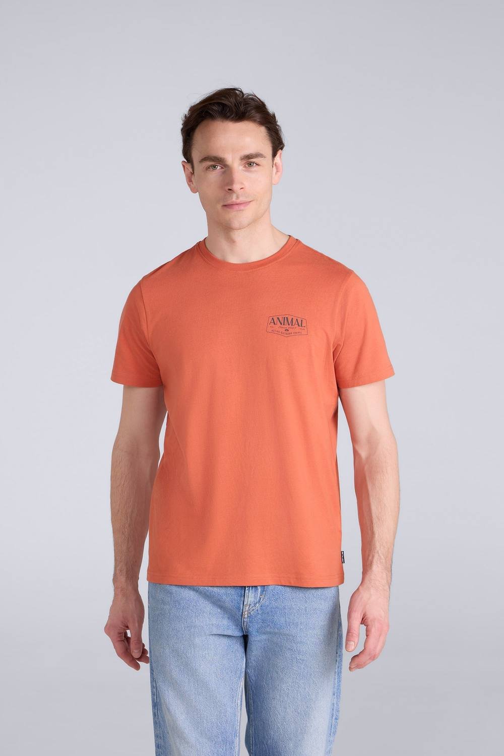 Animal Animal Men's 'Jacob' Short Sleeve Relaxed Fit Lightweight Casual Cotton T-Shirt in Amber - 2