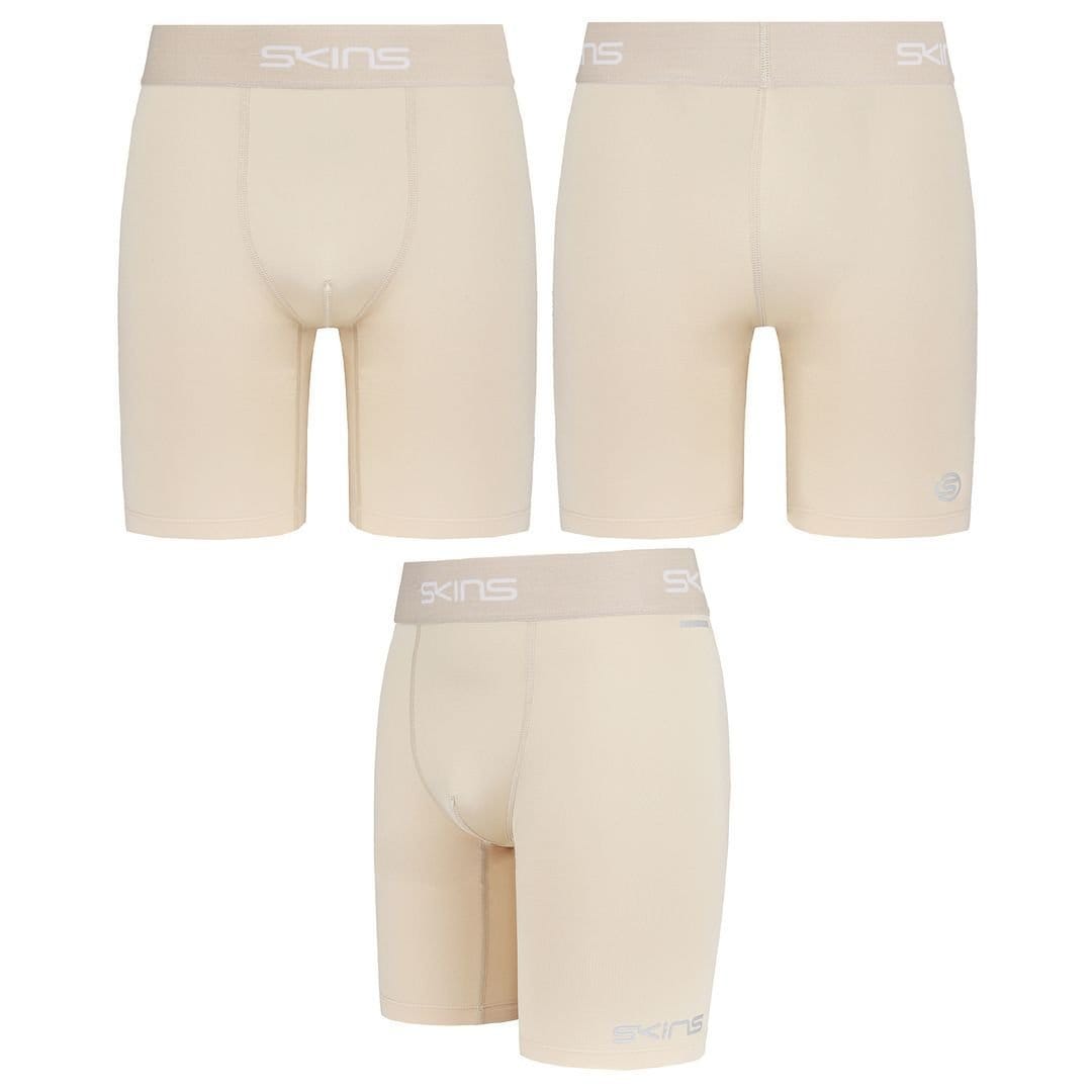 Skins Skins Men's DNAmic Force Natural Beige Compression Shorts in Light Beige - 4
