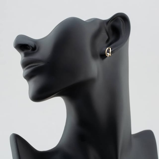 T.H.Baker T.H.Baker Women's 9ct Two Colour Gold Open Double Row Hoop Earrings GE2409 - 2