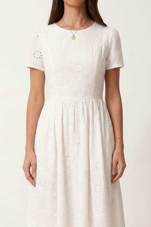 Happiness Istanbul Happiness Istanbul Women's Embroidered Cotton-Blend Poplin Maxi Dress in White - 3