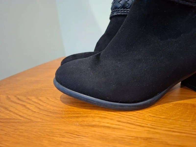 Graceland Graceland Black Faux Suede Side Zip Heeled Ankle Boots Size EU 36 UK Size 3