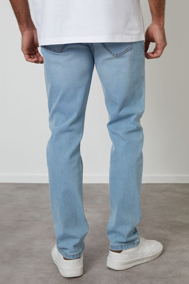 Threadbare Threadbare Men's 'Islington' Slim Fit Jeans With Stretch in Light Blue - 2