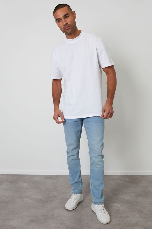 Threadbare Threadbare Men's 'Islington' Slim Fit Jeans With Stretch in Light Blue - 3