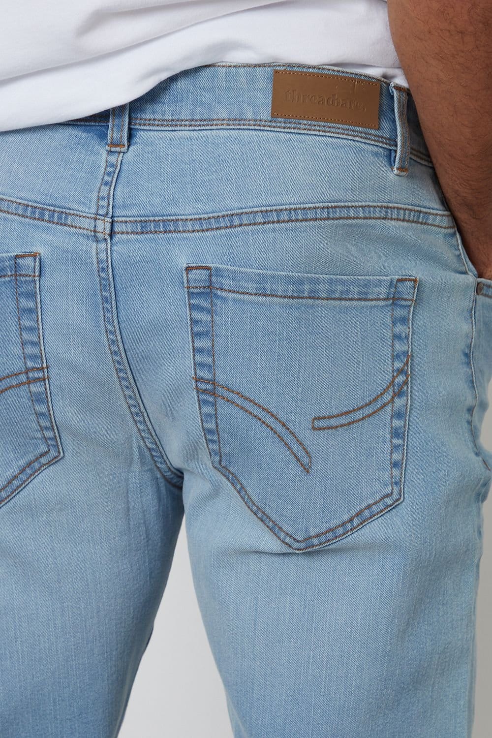 Threadbare Threadbare Men's 'Islington' Slim Fit Jeans With Stretch in Light Blue - 4