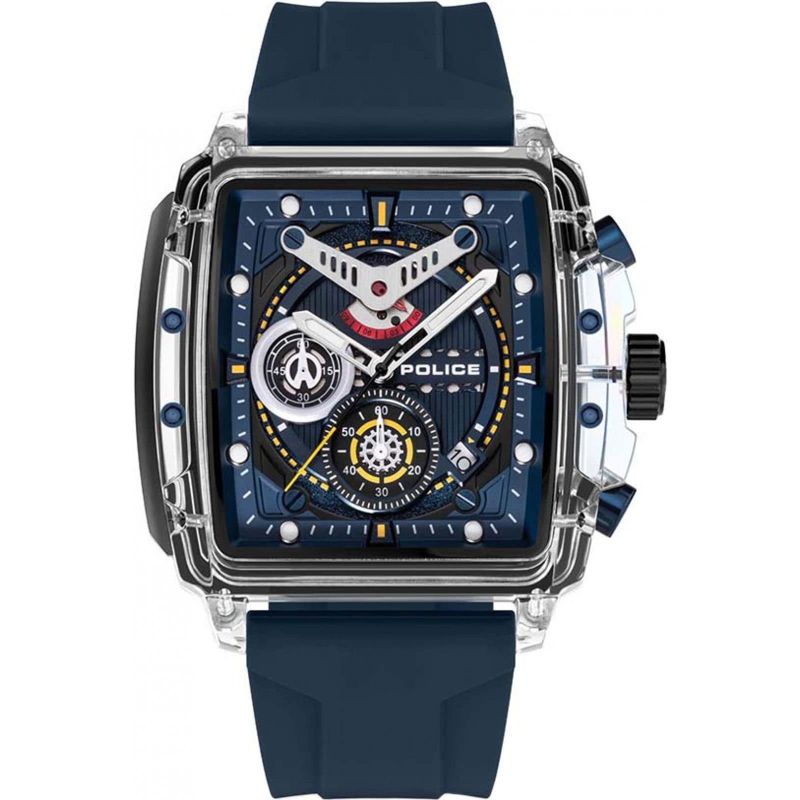 Police Police Men's PEWGO0052403 Urban 43mm Quartz Watch in Blue