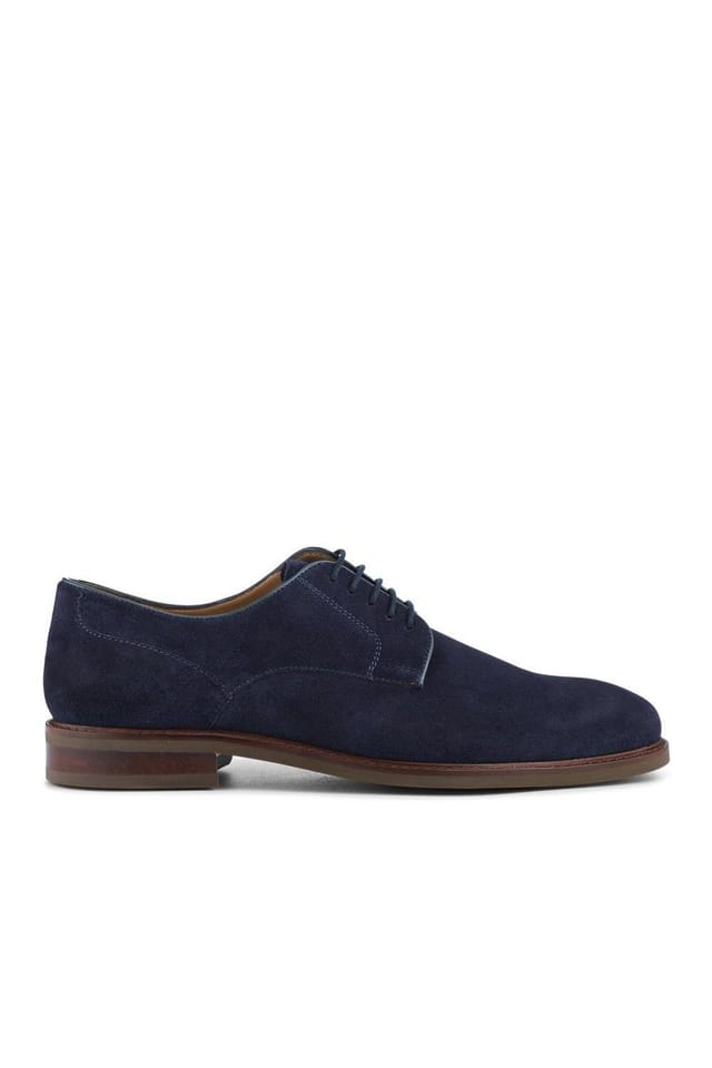 Jones Bootmaker Jones Bootmaker Men's Malachi Smart Casual Leather Lace Up Shoes in Blue - 2