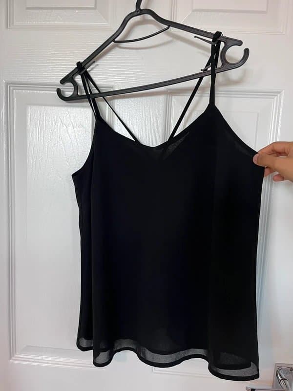 New Look New look black vest top cami UK6