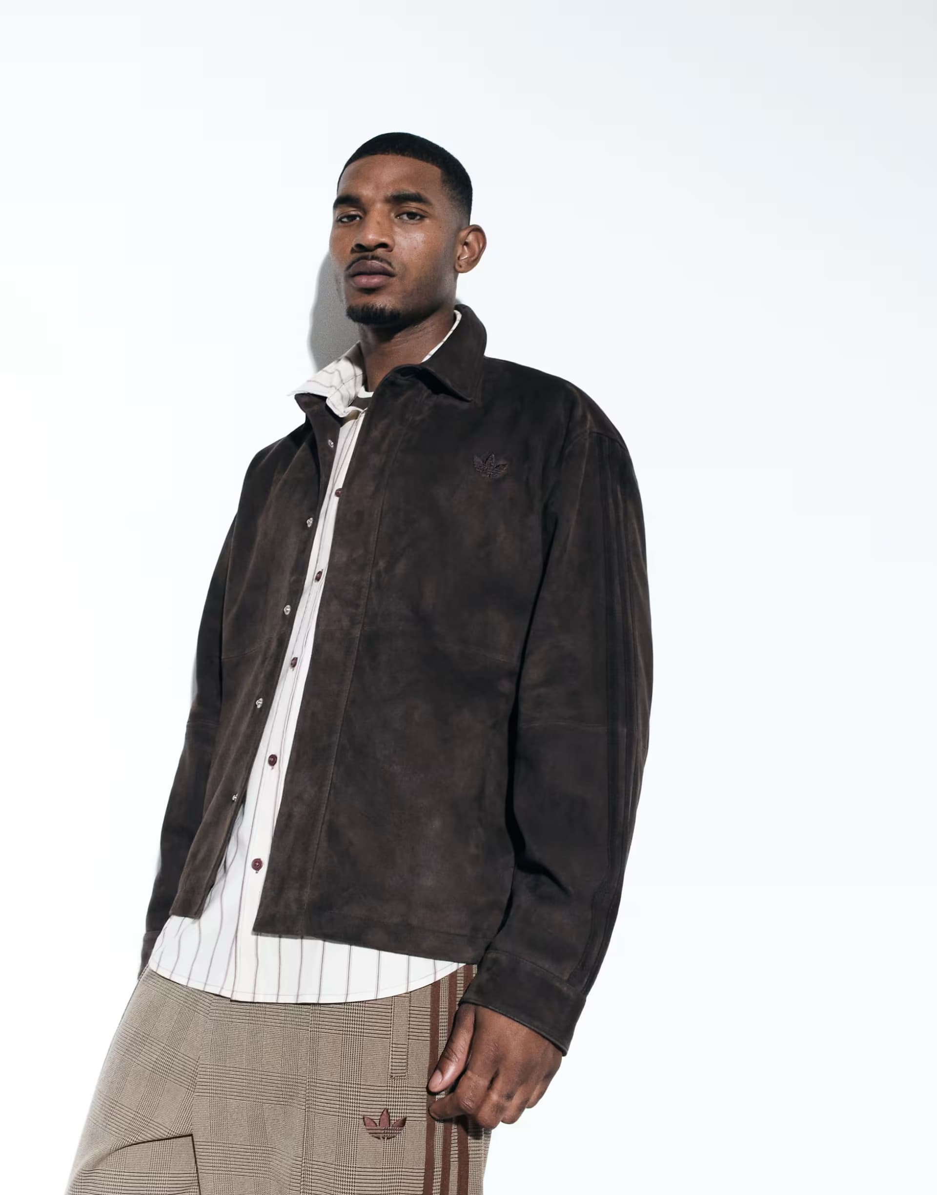 ASOS adidas Originals x ASOS over shirt in brown suede