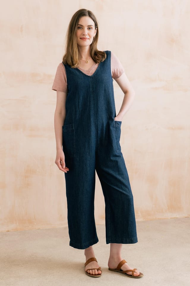Lily & Me Lily & Me Women's Erica Denim Wide Leg Jumpsuit in Blue - 2