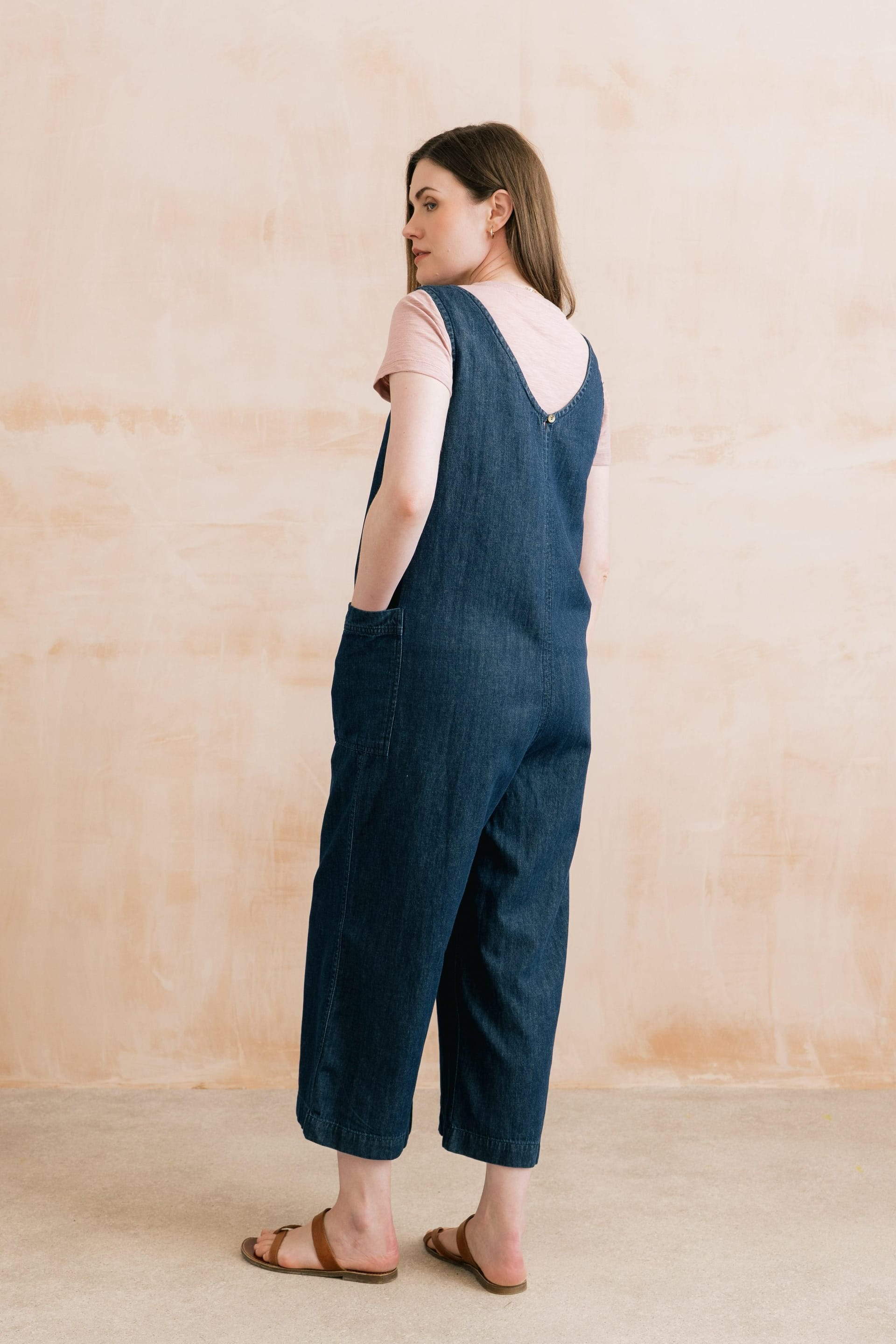 Lily & Me Lily & Me Women's Erica Denim Wide Leg Jumpsuit in Blue - 4
