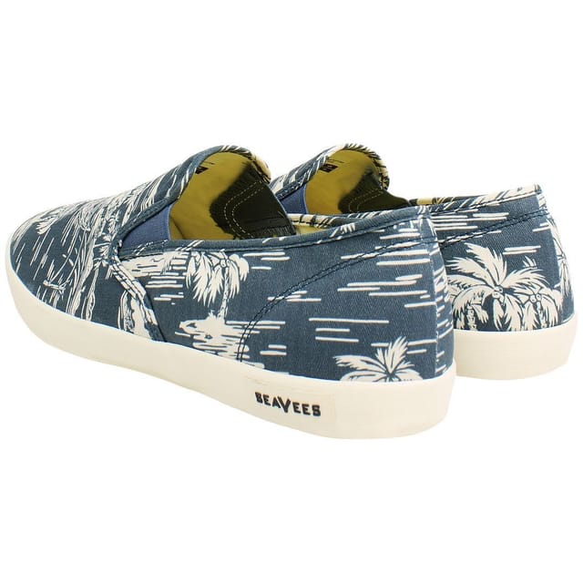 Seavees Seavees Men's Baja Beachcomber Slip-On Blue Canvas Plimsolls - 3