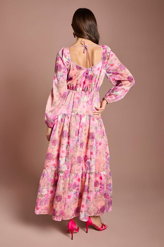 Coast Coast Women's Printed Blouson Midi Dress in Pink - 3