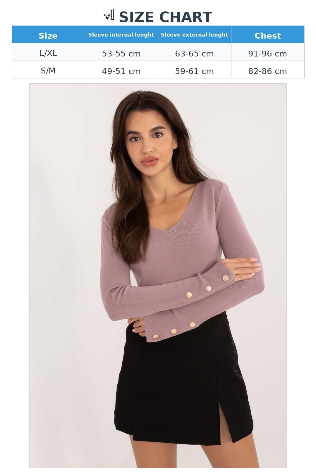 Love Lace Love Lace Women's V Neck Long Sleeve Casual Sweater with Buttons in Violet - 4