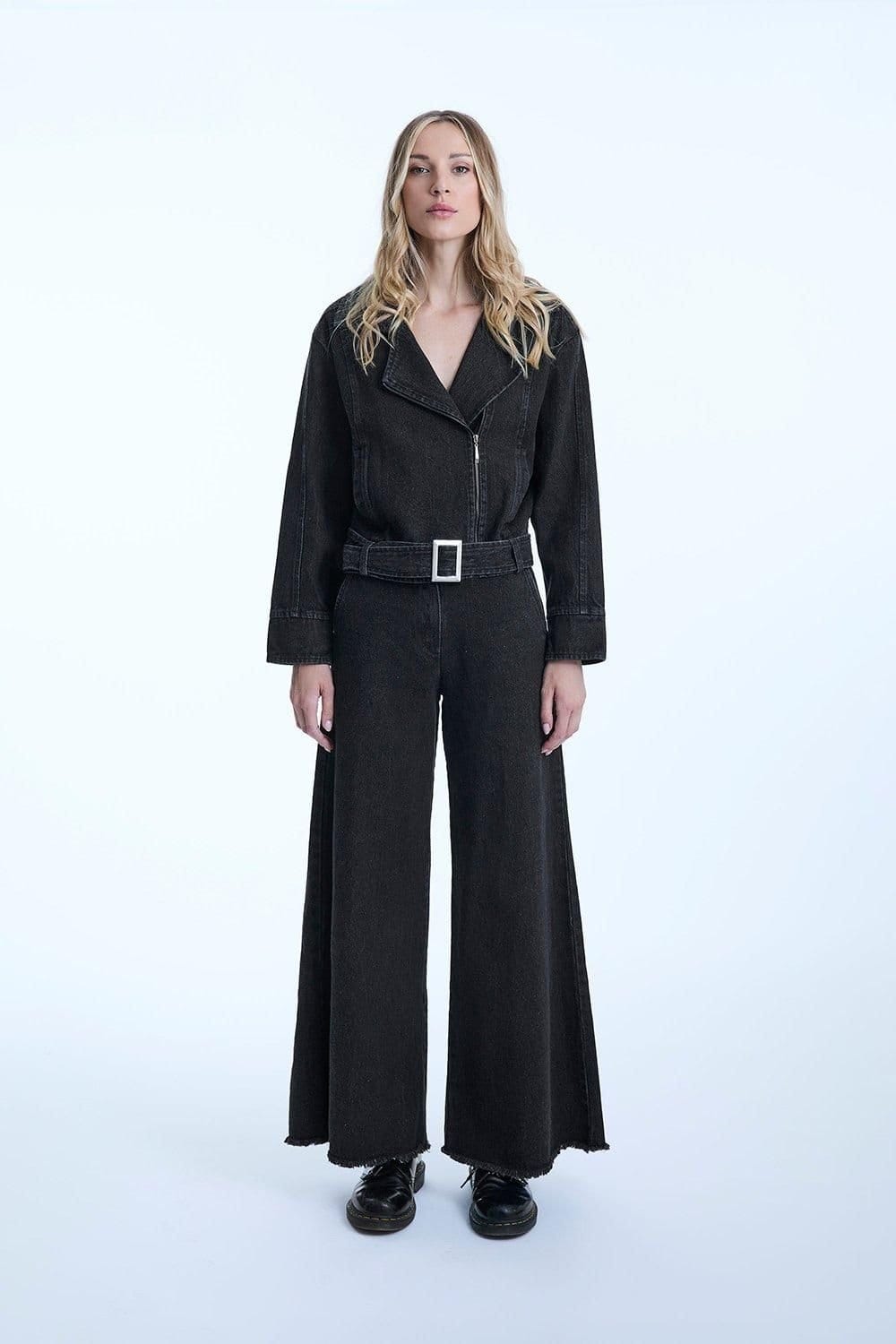 James Lakeland Women's Black Denim Biker Jacket