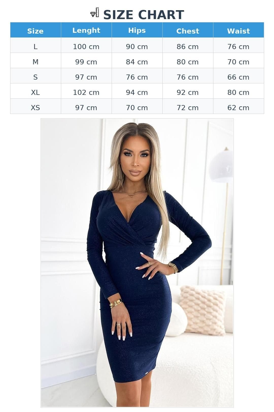 Love Lace Love Lace Women's Evening Stretch Envelope Neck Dress in Blue - 4