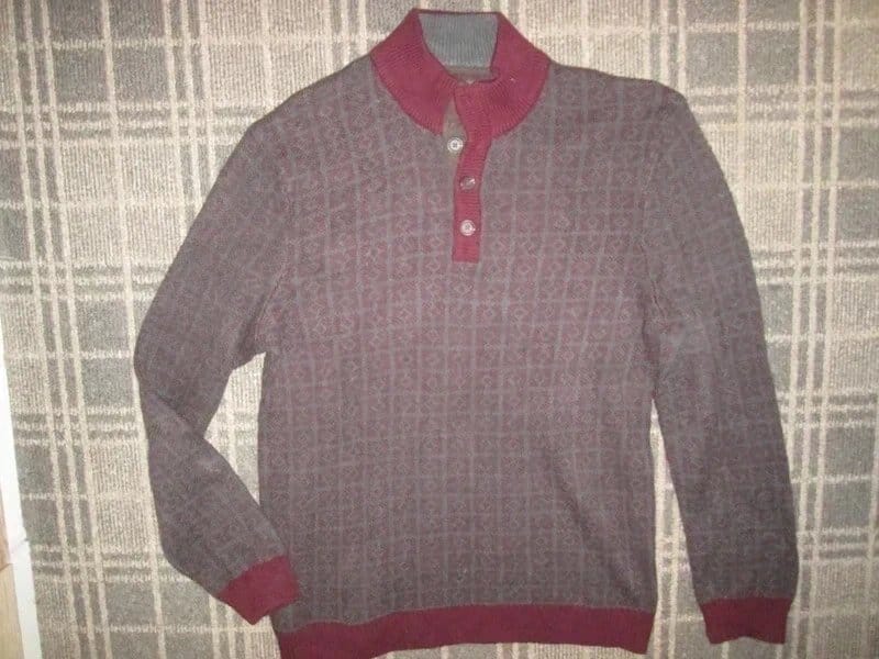 Tasso Elba Burgundy Aztec Pattern Jumper