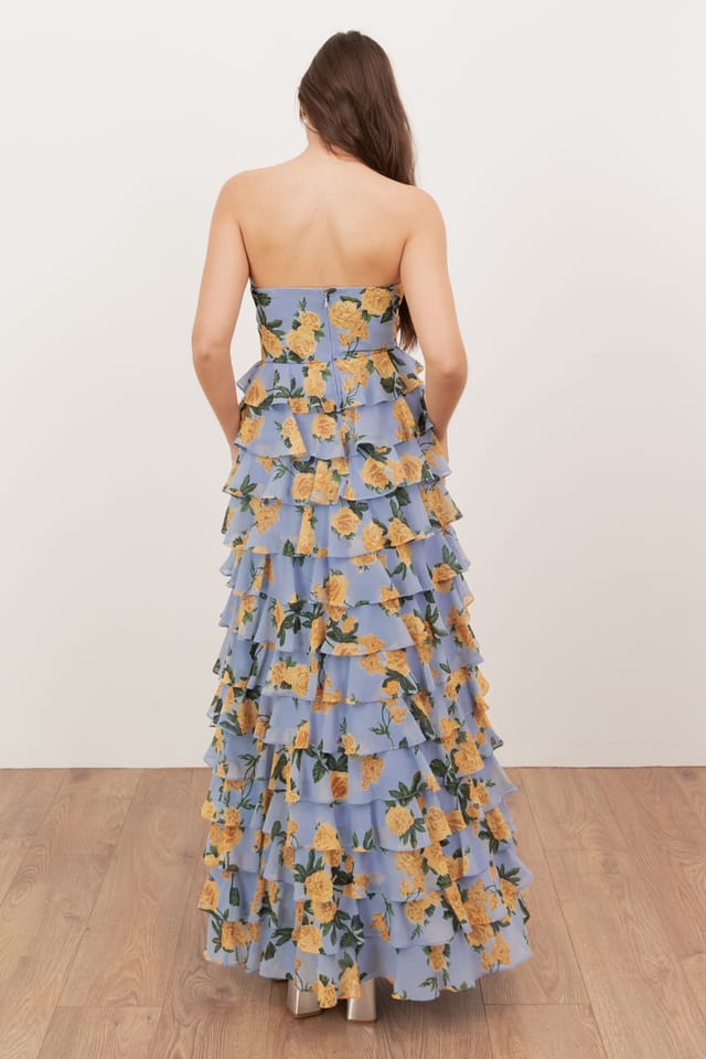 Anaya with Love Anaya with Love Women's Floral Bandeau Tiered Maxi Dress - 2
