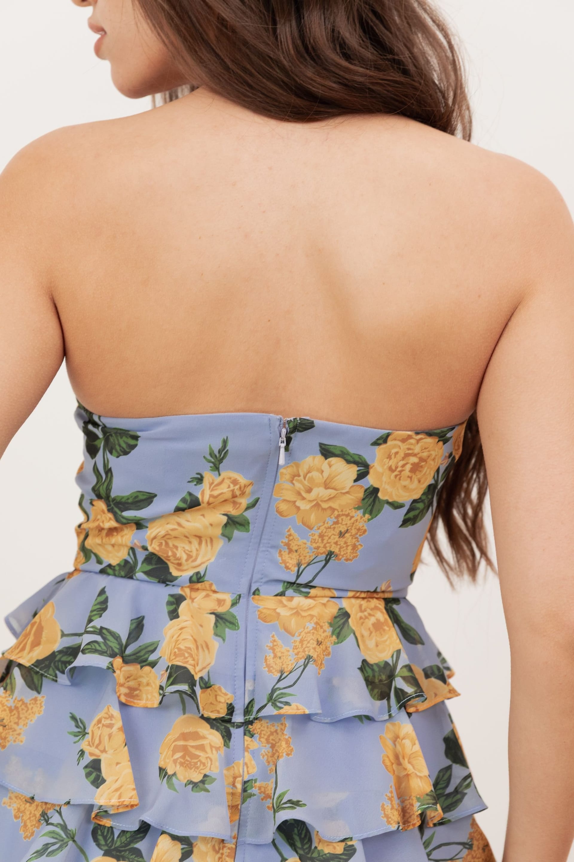 Anaya with Love Anaya with Love Women's Floral Bandeau Tiered Maxi Dress - 4
