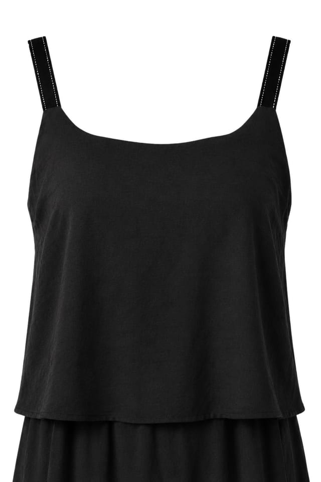MixRay MixRay Women's Sleeveless A-line Maxi Dress With Square Neckline in Black - 2