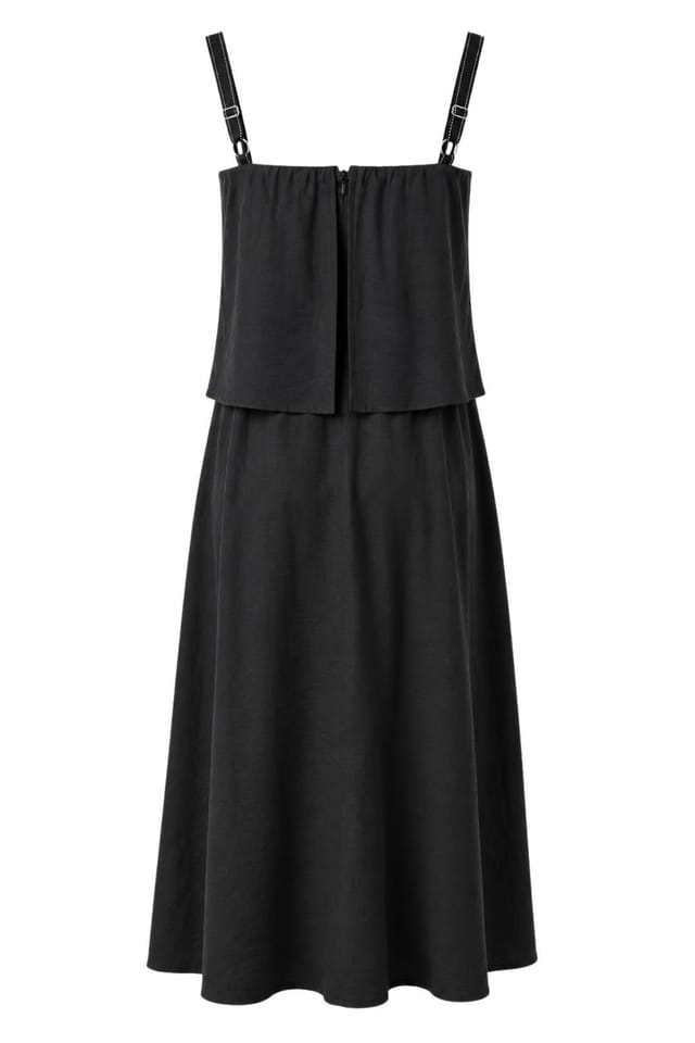 MixRay MixRay Women's Sleeveless A-line Maxi Dress With Square Neckline in Black - 3