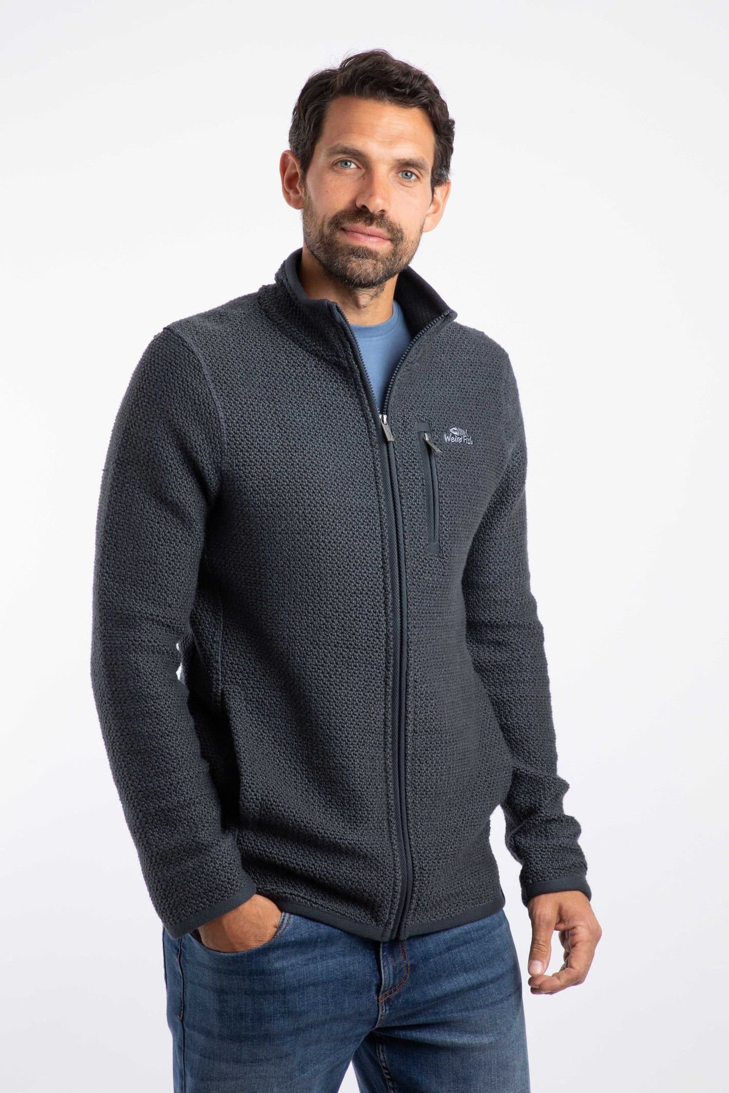 Weird Fish Weird Fish Men's Transom Full Zip Macaroni Sweatshirt in Navy