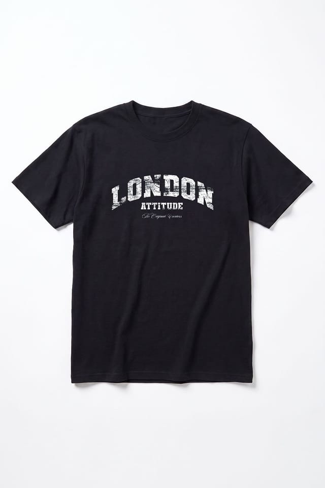 LONDON ATTITUDE LONDON ATTITUDE Men's Fearless Street Culture Oversized Heavyweight Graphic T-Shirt in Black - 3