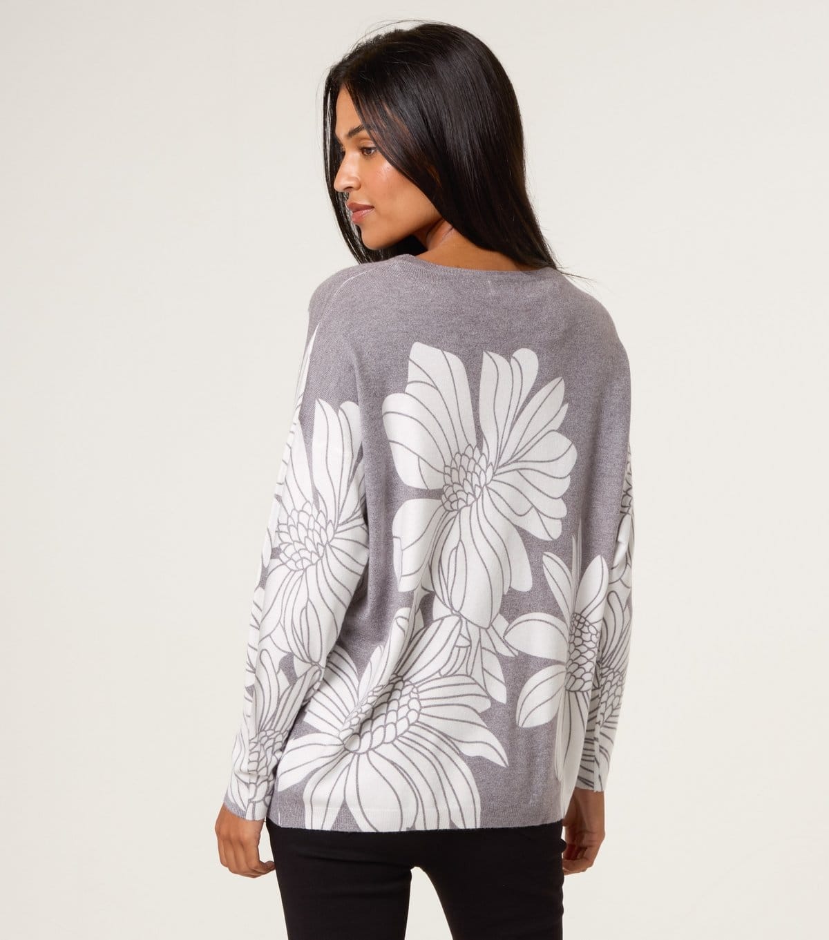 Blue Vanilla Women's Grey Floral Sequin Embellished Jumper Blue Vanilla New Look - 4