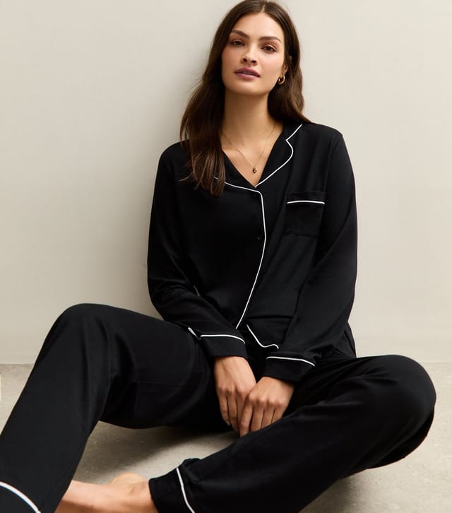 New Look Women's Tall Black Shirt and Trousers Pyjama Set New Look - 2