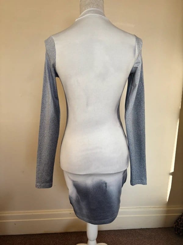 Murci Grey and White Bodycon Dress