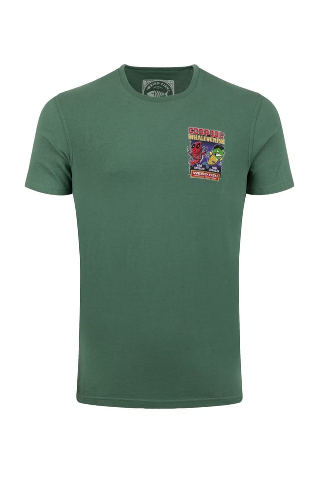 Weird Fish Weird Fish Men's Codpool Artist T-Shirt in Bottle Green - 2