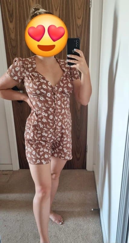 ASOS Design Summer jumpsuit brown & white flowers