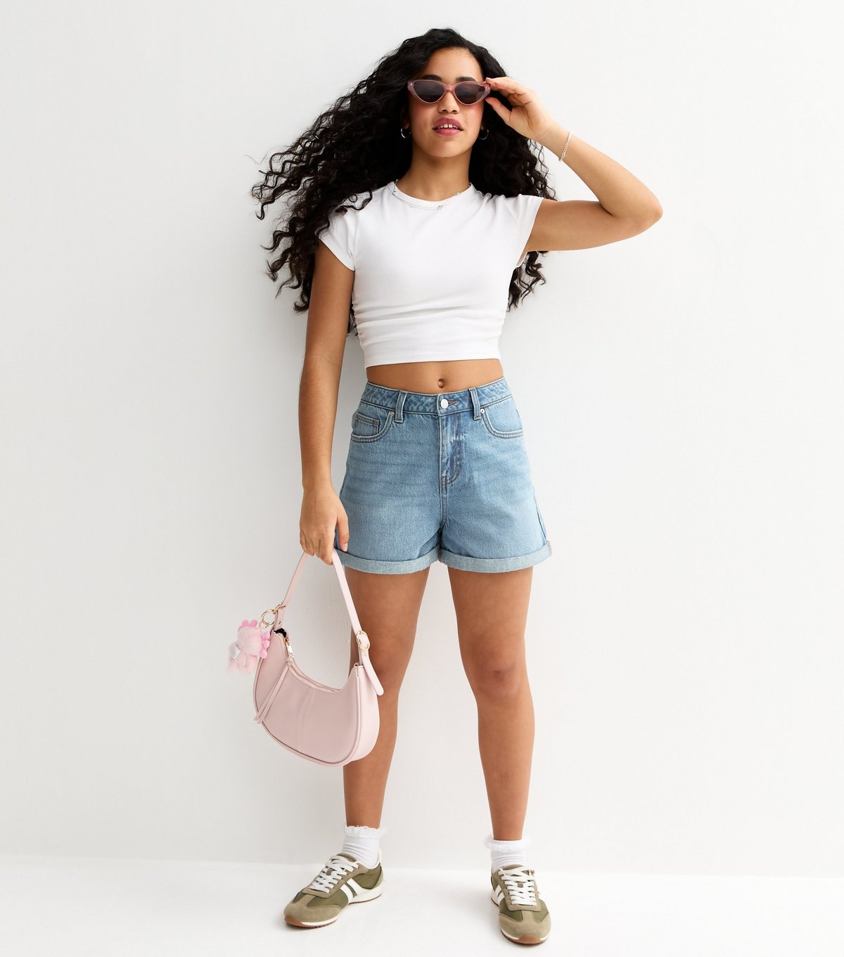 New Look Girls' Light Blue Denim A-Line Shorts New Look - 2