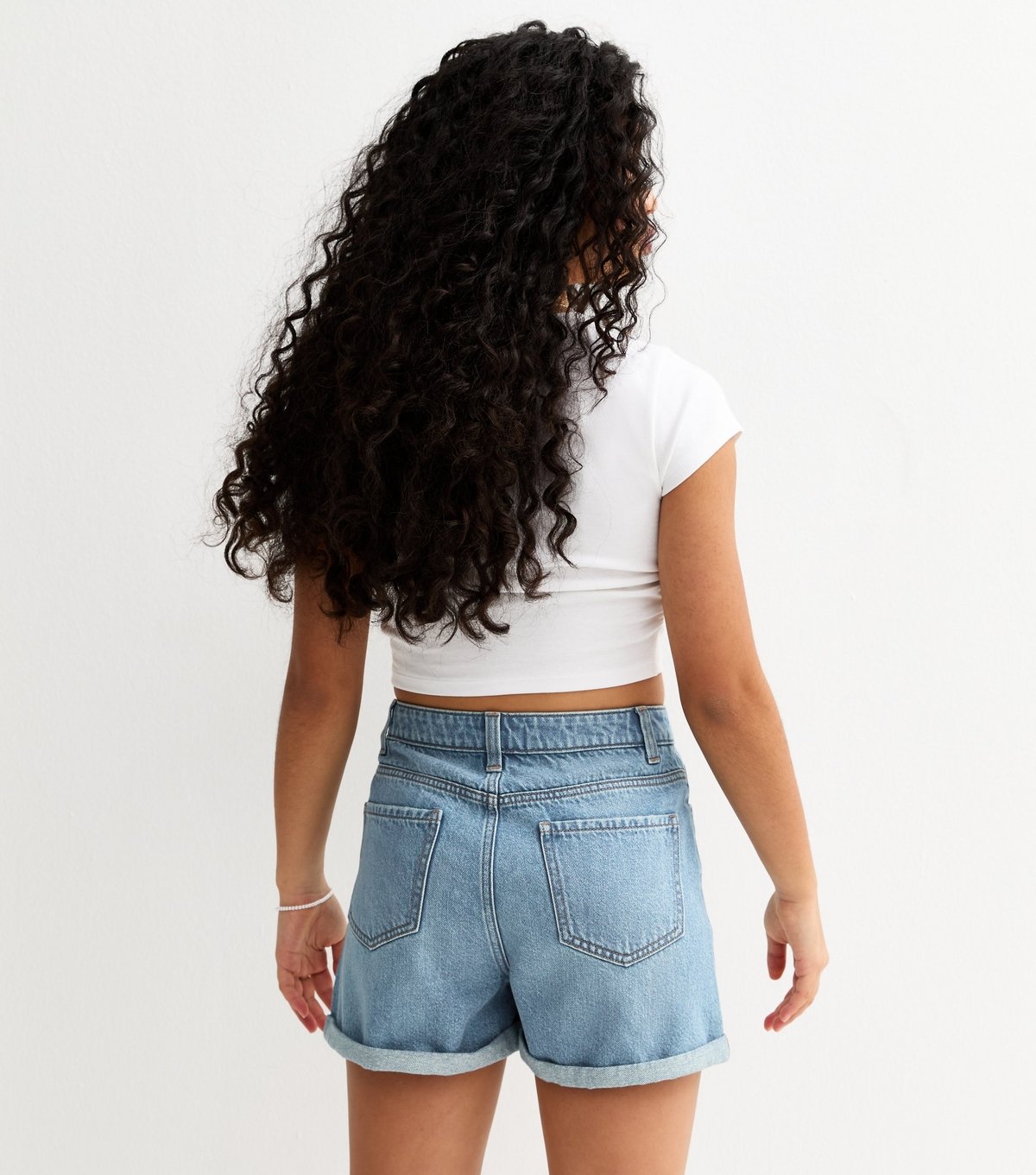 New Look Girls' Light Blue Denim A-Line Shorts New Look - 4