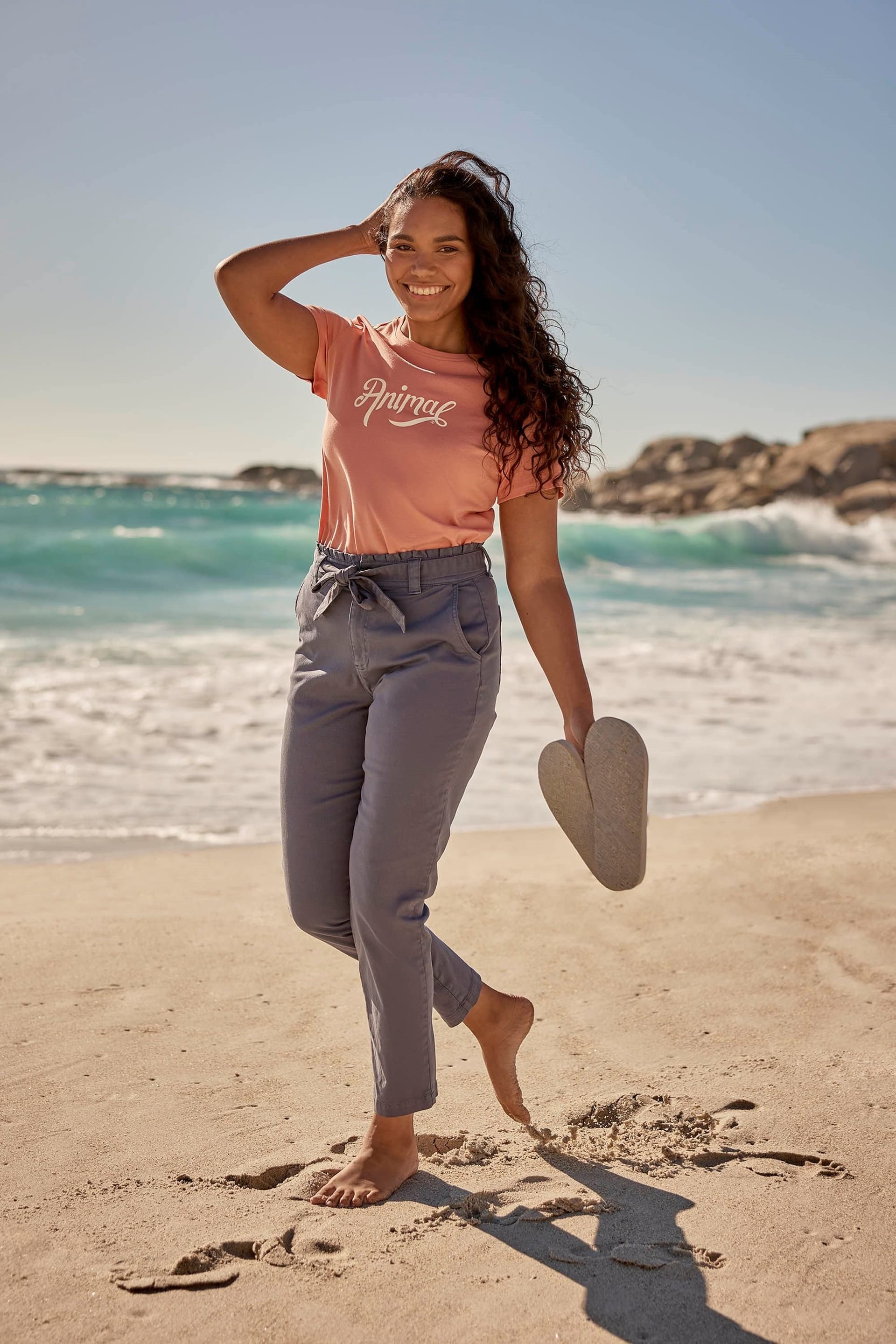 Animal Animal Women's Navy Cotton Trousers with Multiple Pockets