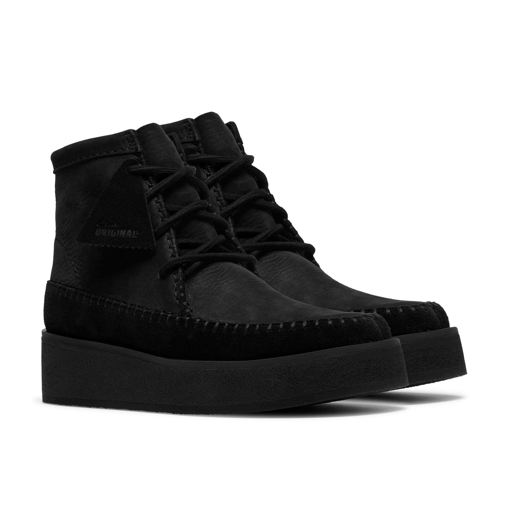 Clarks Clarks Women's Weaver Craft Black Nubuck Ankle Boots, Lace Up - 4