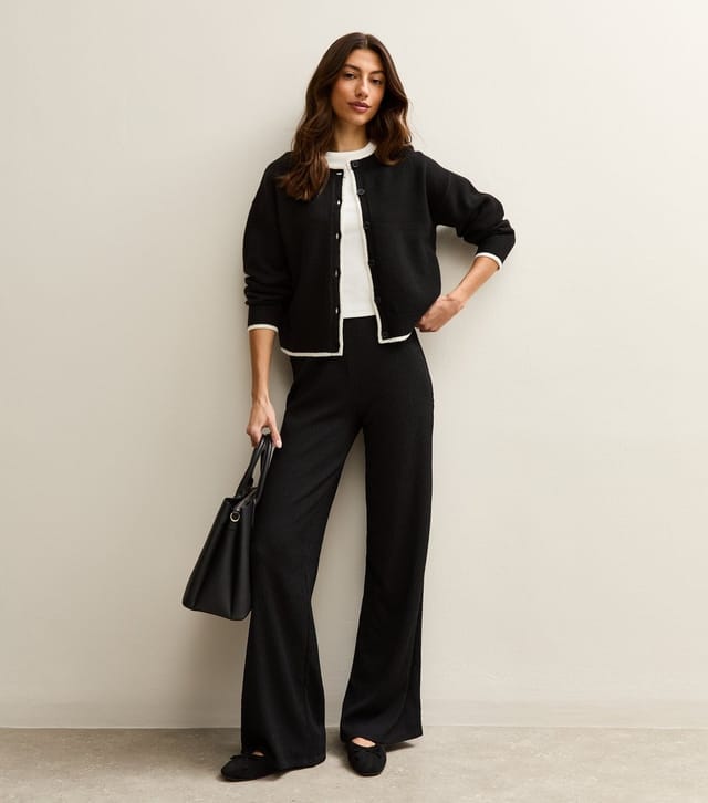 New Look Women's Tall Black Crinkled Wide Leg Trousers New Look - 2