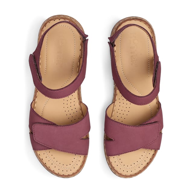 Hotter Hotter Women's Wide Fit 'Piya' Sandals in Maroon - 3