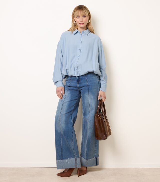 Blue Vanilla Women's Light Blue Puffball Hem Shirt Blue Vanilla New Look - 2