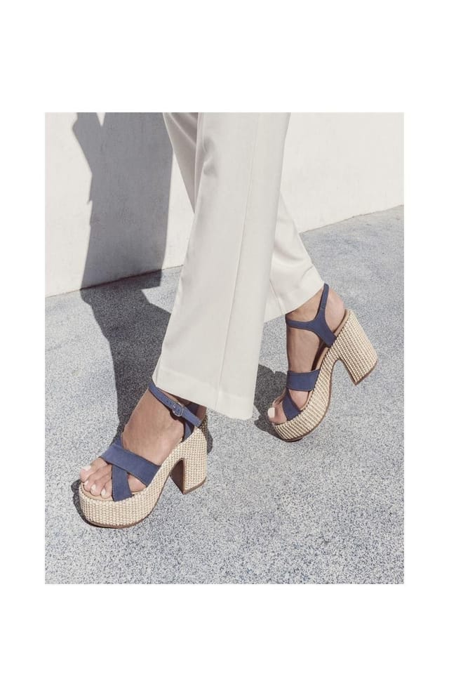 Moda in Pelle Moda In Pelle Women's 'Luchiia' Suede Heeled Sandals in Blue - 2