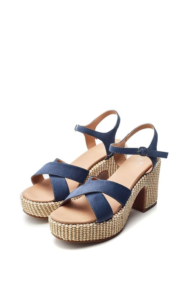 Moda in Pelle Moda In Pelle Women's 'Luchiia' Suede Heeled Sandals in Blue - 3