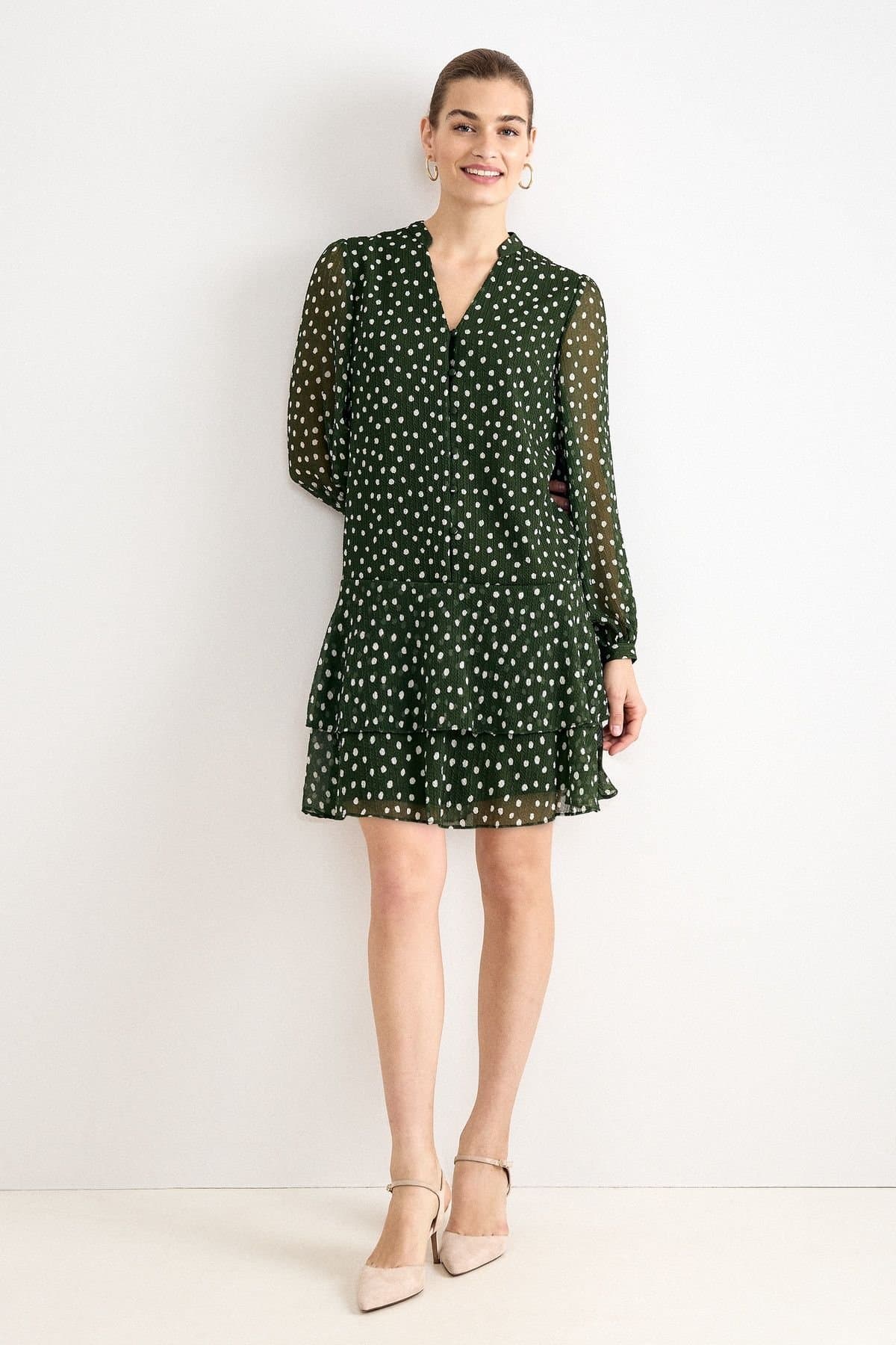 Phase Eight Phase Eight Women's Alma Printed Swing Dress in Dark Olive
