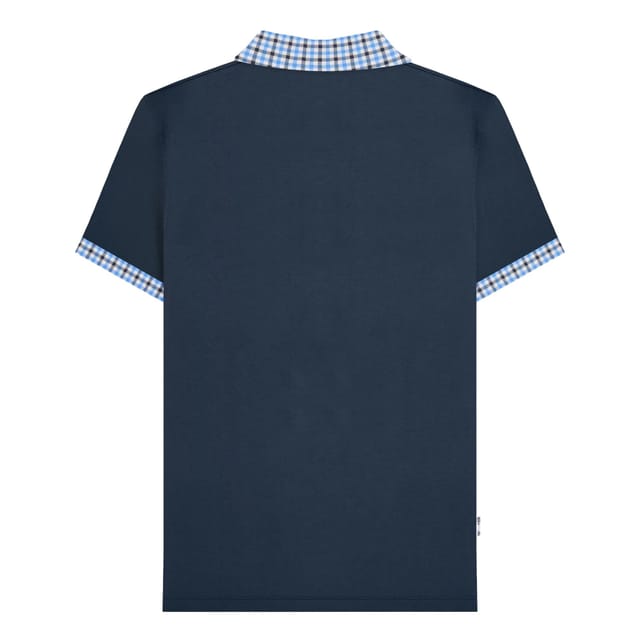 Lambretta Lambretta Men's SS25 Gingham Big & Tall Polo Shirt in Navy - 2