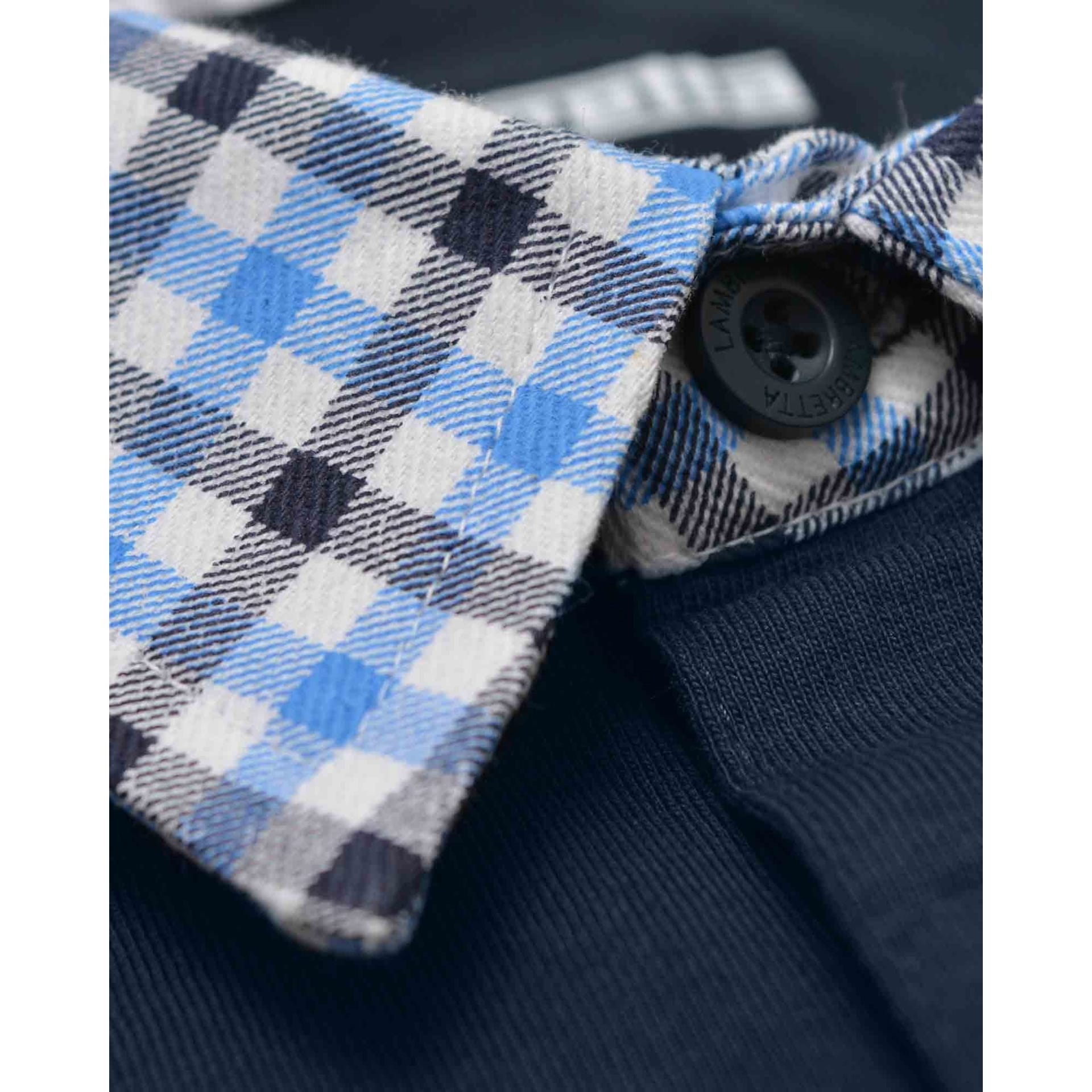 Lambretta Lambretta Men's SS25 Gingham Big & Tall Polo Shirt in Navy - 4