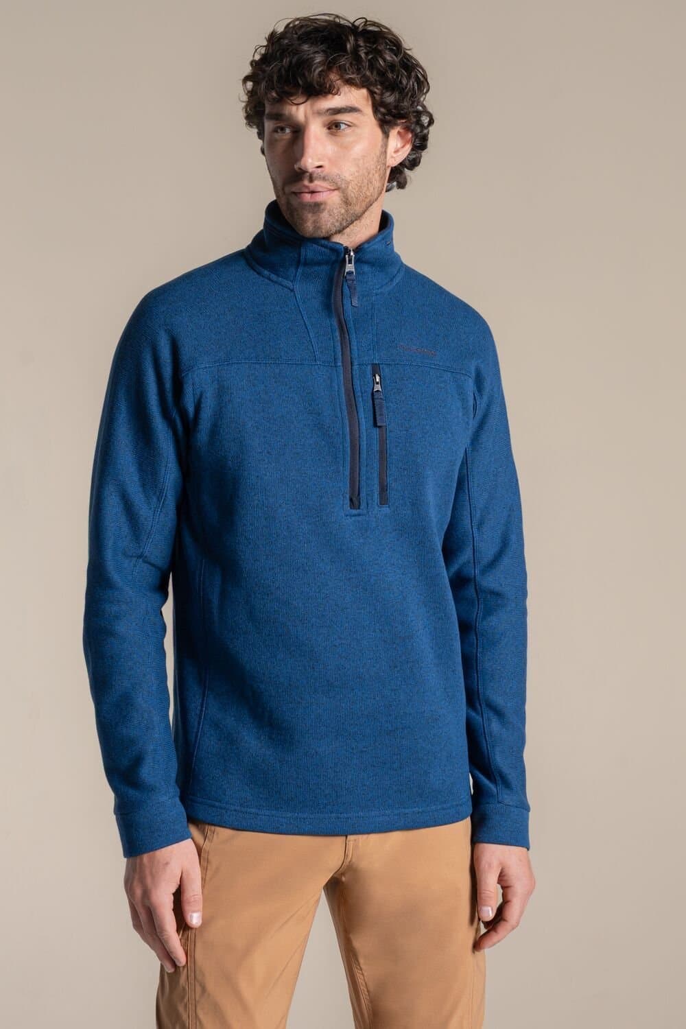 Craghoppers Craghoppers Men's Torney Half-Zip Knit-Look Insulating Active Fleece in Blue